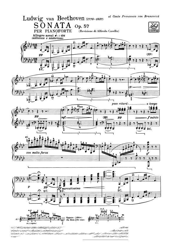 32 Sonate: N. 23 In Fa Min. Op. 57 'Appassionata' - pro klavír